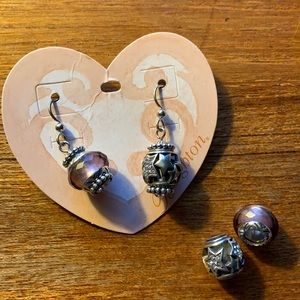 New Brighton  Shimmering Star Earrings Interchangeable Charms.